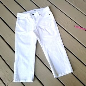 Sz 10 Lee white cropped jeans